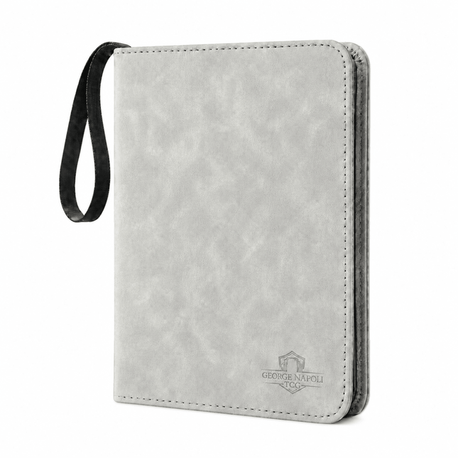 TCG Binder geschikt voor Pokémon kaarten - Grijs PU suède - 9 - Pocket indeling - 900 Kaarten - George Napoli TCG