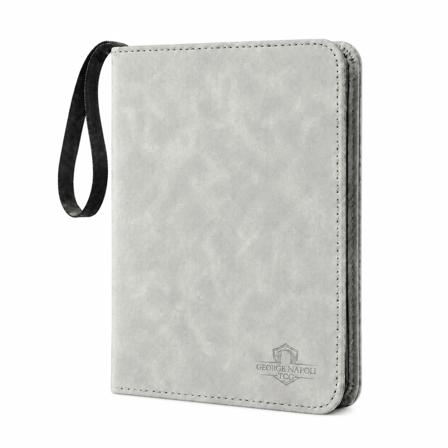 Verzamelmap geschikt voor Pokémon-kaarten - Grijze PU suède binder - 4-Pocket - 400 kaarten