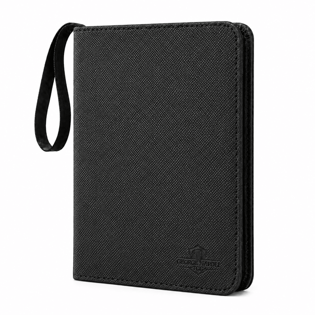TCG Binder geschikt voor Pokémon kaarten - Zwart PU - 9 - Pocket indeling - 900 Kaarten - Zwarte sleeves - George Napoli TCG