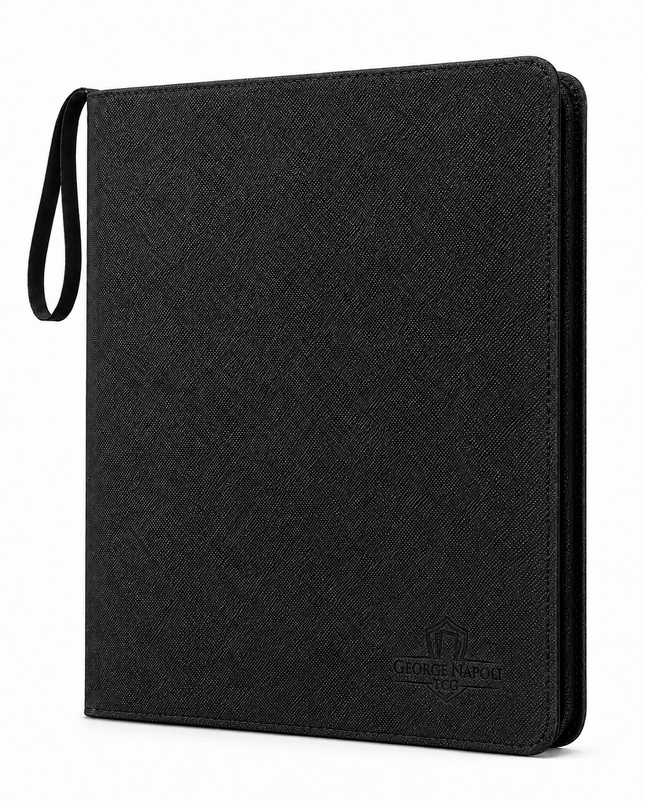 TCG Toploader Binder geschikt voor Pokémon kaarten - Zwart PU leer - 9 - Pocket indeling - 252 Toploaders - George Napoli TCG