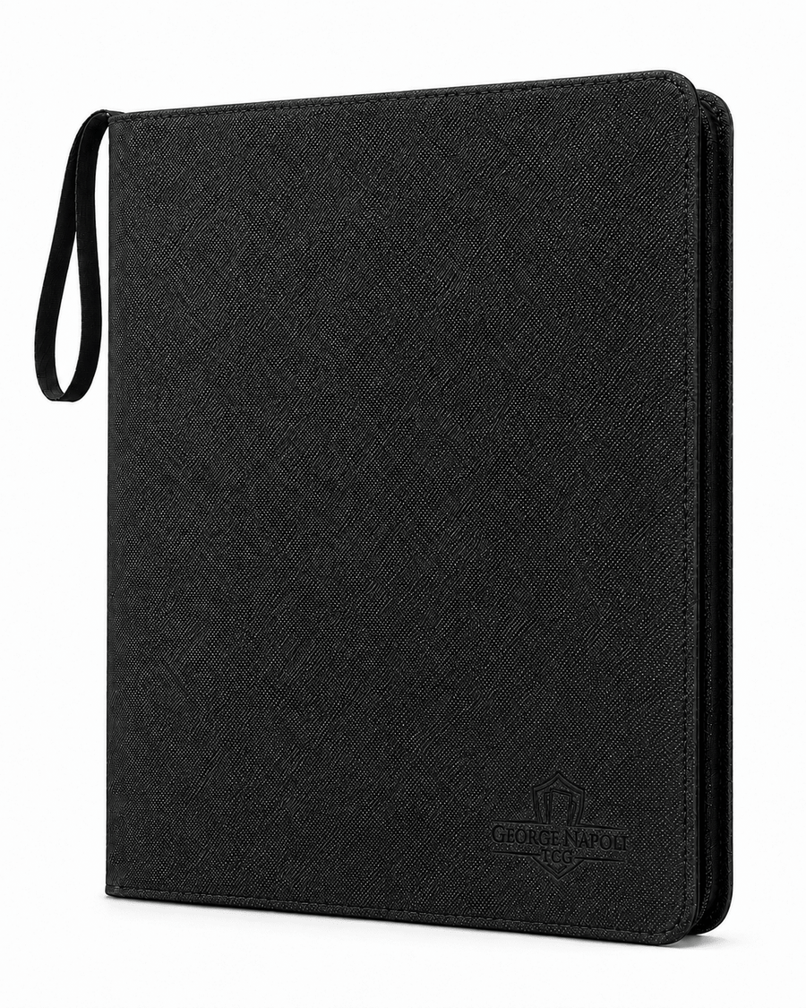 Toploader binder geschikt voor Pokémon-kaarten - Zwarte PU leer - 9-Pocket - 252 toploaders
