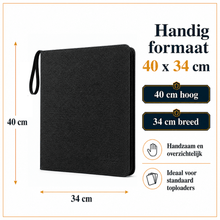 Zwarte 9-pocket binder geschikt voor het bewaren en beschermen van 252 toploaders