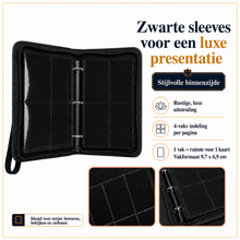 Zwarte PU leren TCG binder geschikt voor Pokémon-kaarten en trading cards