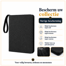 Luxe zwarte 4-pocket verzamelmap geschikt voor Pokémon-kaarten en TCG-collecties